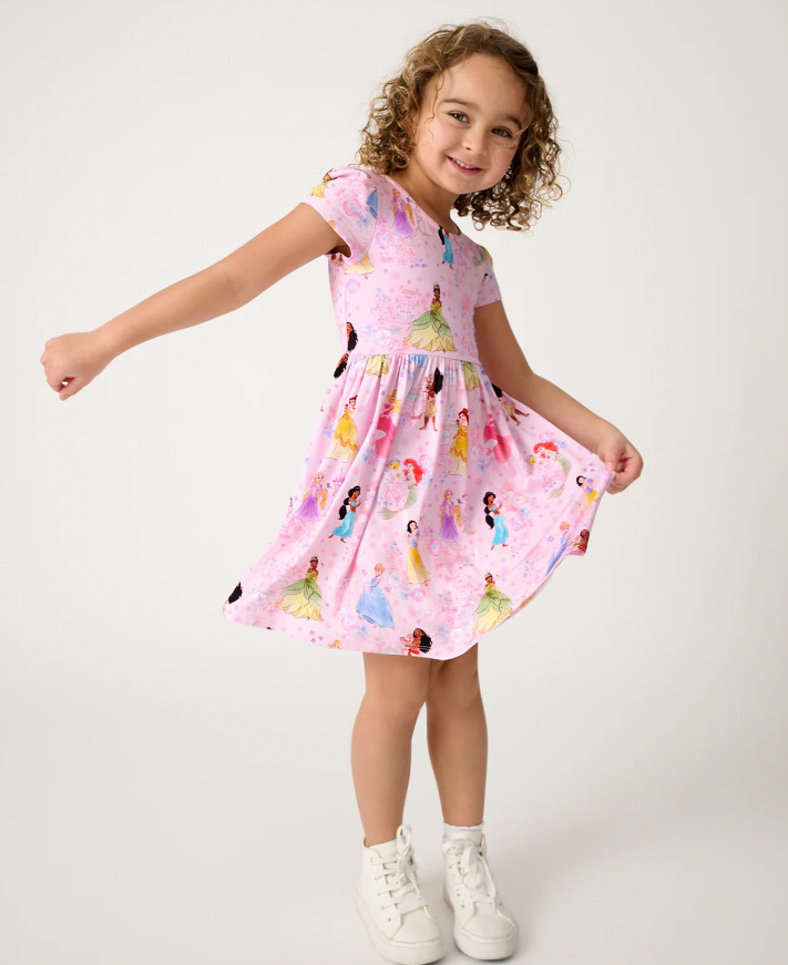 Little Sleepies Princess Garden Bow Back Skater Dress Size 7 Brand New Presale