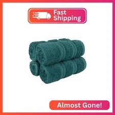 American Soft Linen Luxury Washcloths for Bathroom, 600 GSM 100% Cotton 4 Piece 