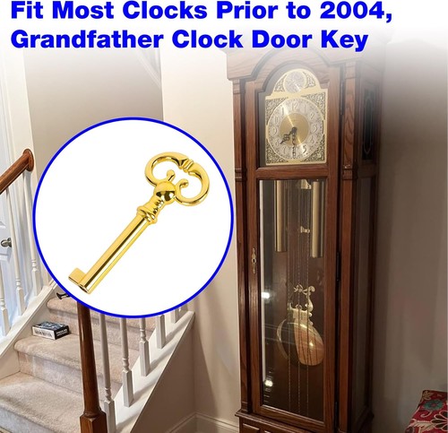Grandfather Clock Door Key Replacement Ridgeway Grandfather, Sligh, Gold - Picture 6 of 7