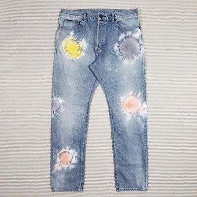 John Elliott The Kane 2 Mens 34 Shibori Bloom Button Fly Jeans Made In Japan