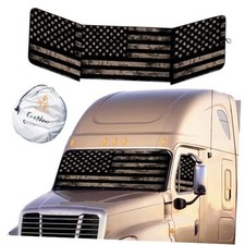 Semi-Truck Printed Sun Shade for Windshield and Side Vintage camouflage