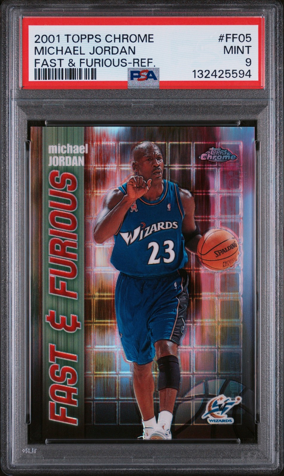 2001-02 Topps Chrome #FF05 Michael Jordan Fast and Furious Refractors PSA 9