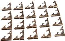 dophee 20Pcs Antique Brass Box Corner Protectors, Vintage Decorative Corner Brac