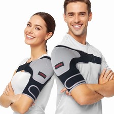 Copper Rotator Cuff Brace for Women Men, Detachable Shoulder Brace Gray/Black