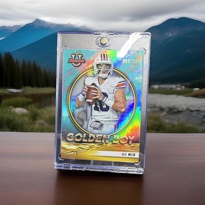 2021-22 Bowman University - Golden Boy Bo Nix #GB-7 Aqua Foil /150 (RC)