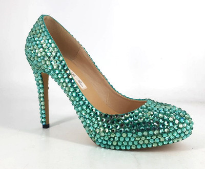 My Lillie Handmade Customized Turquiose High Heeled Schuhe UK6 EU39 LN06 45 SALEs