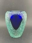 Vintage Alessandro Mandruzzato Murano Faceted  Textured Sommerso Art Glass Vase