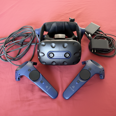 HTC Vive Pro 2 VR Headset, Controllers, Link Box & Cables Set