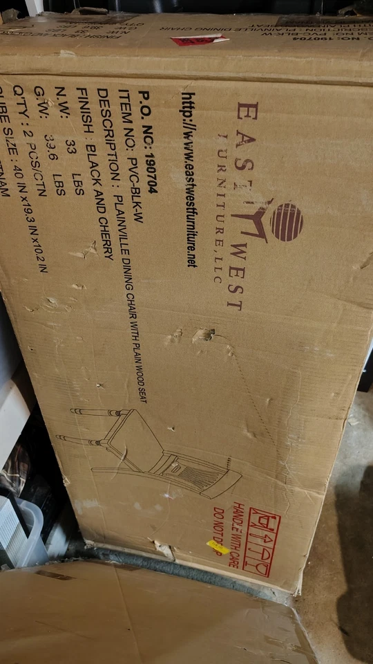 Juego de 2 sillas de comedor East West Furniture negras y cerezas Plainville Foto 4 de 4