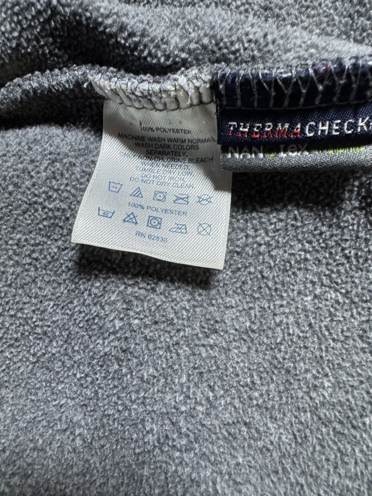 Lands End ThermaCheck Fleece Men’s Large 42-44 Gray Full Zip - product detail image 10