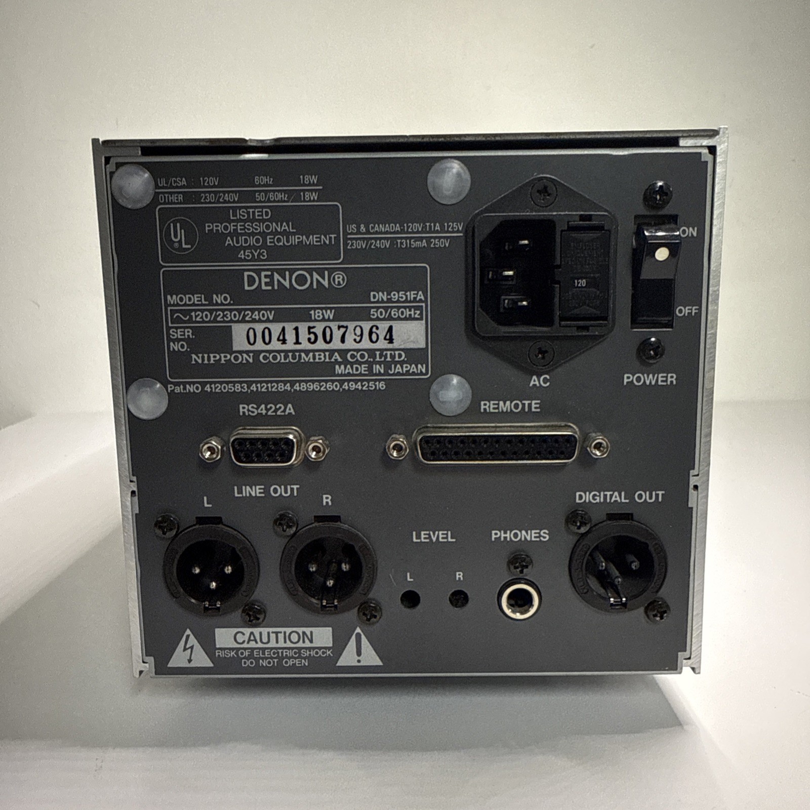 Denon DN-951FA Professional Audio CD Cart Player Powers On *Untested*