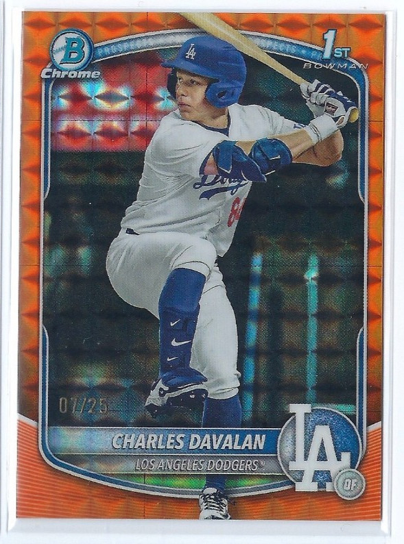 2025 Bowman Draft Charles Davalan 1st Chrome Orange 🍊 Geometric Refractor 7/25