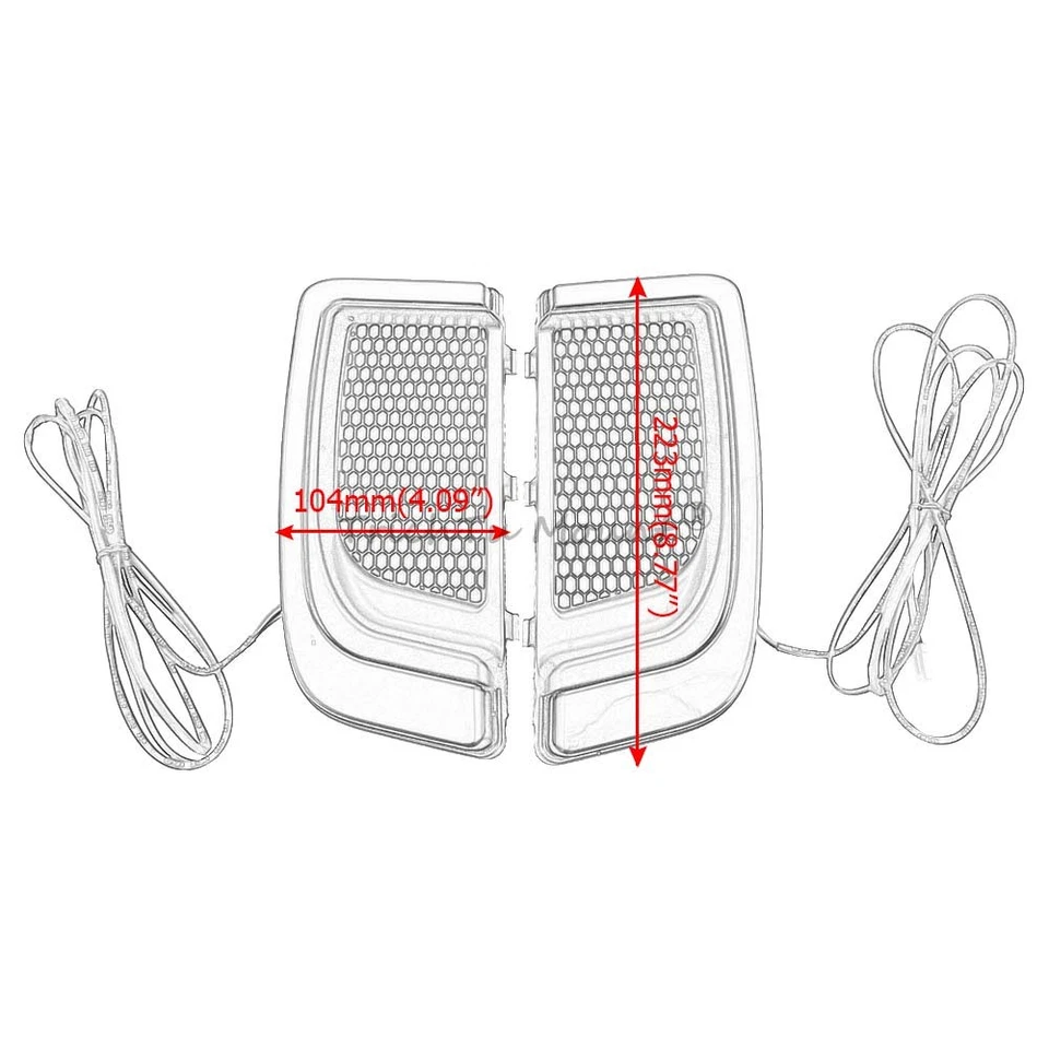 LED Fairing Lower Grills For Harley Electra Road Street Tri Glide CVO 14-2023 - Image 2 of 4