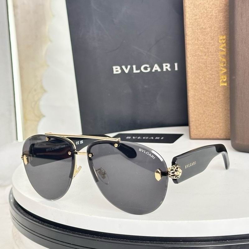 Bvlgari Black Aviator Designer Sunglasses Gray Lens for Women