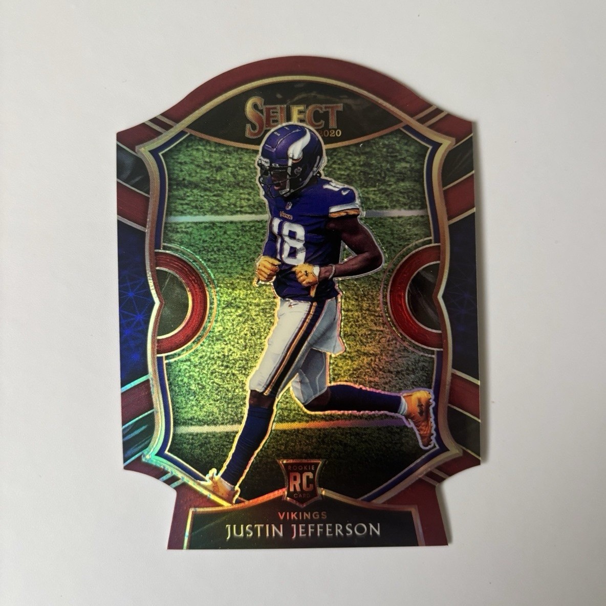 2020 Panini Select Justin Jefferson #61 Red Prizm Die-Cut Rookie Concourse