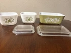 PYREX  DISHES Spring Blossom Crazy Daisy Set of  3 With 2 Lids Vintage