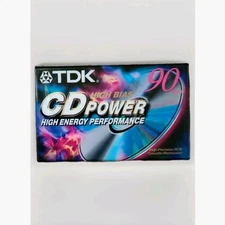 TDK CD Power High Bias 90 Minutes Blank Audio Cassette Tape Sealed Retro Mixtape