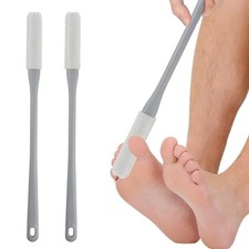 hhdatc 2 Pack Toe Cleaning Brush with Long Handle 16.1" Silicone Foot Grey