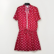 Vintage Leslie Fay 2 Piece Set Pink White Polka Dot and Striped Top Skirt Medium