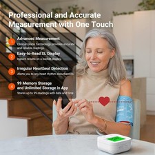 Track Smart Upper Arm Blood Pressure Monitor Bluetooth for Adults iOS Android