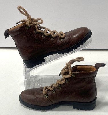 Naguisa Handcrafted Spain Leather Raso Flat Boots Brown $322 Women EU 37 / US 7