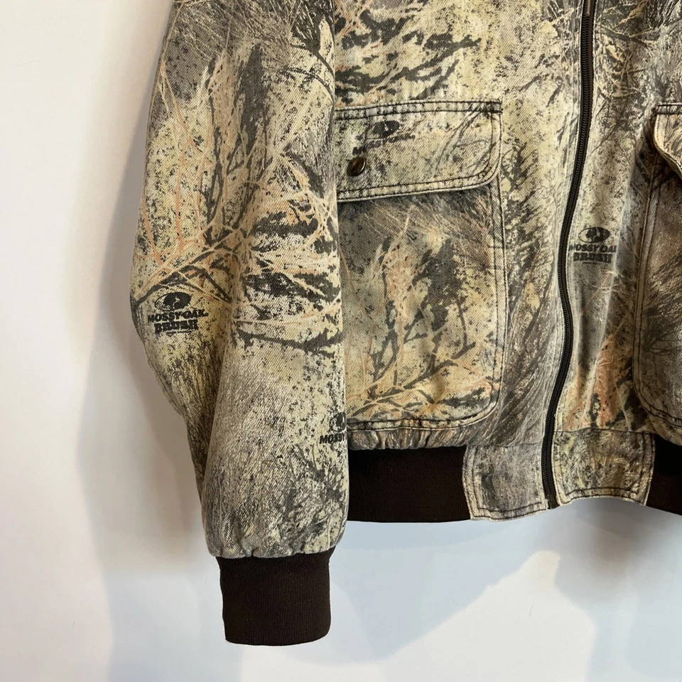 Vintage Mossy Oak Camo Jacket Cabellas Hooded Full Zip Men’s 2X - Image 2 of 4