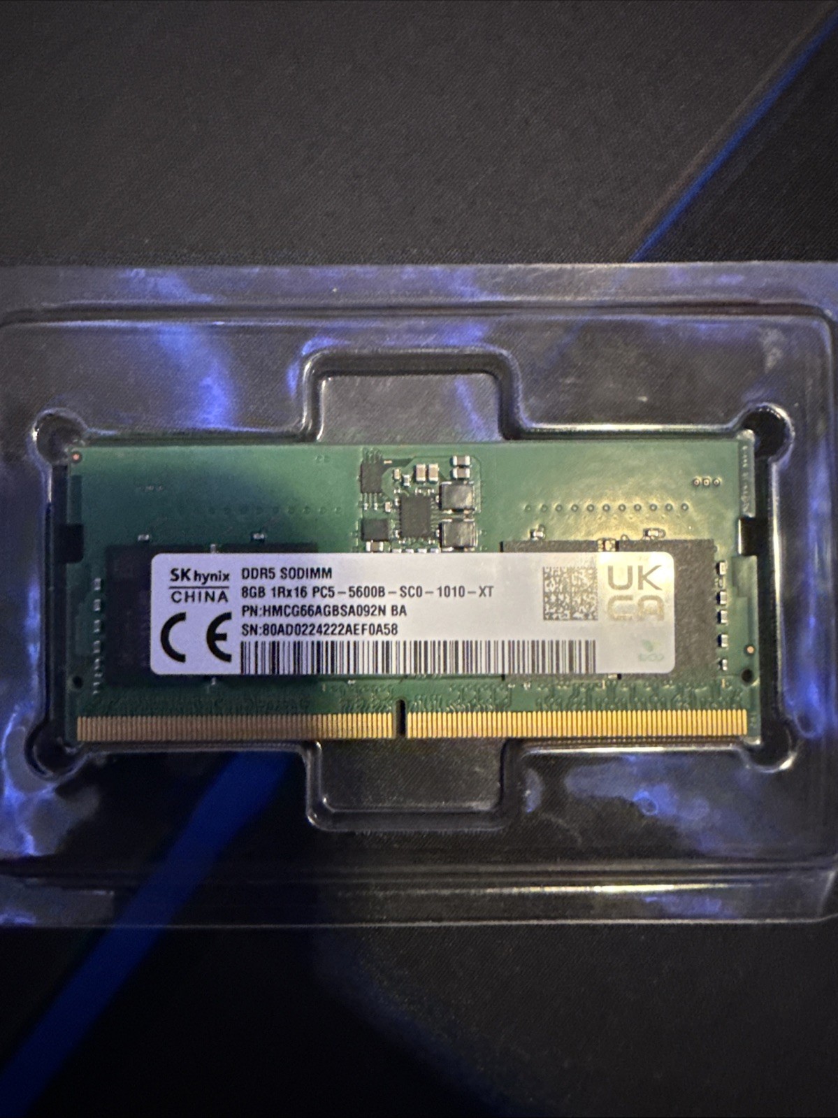 SK Hynix 8GB DDR5 SODIMM 1Rx16 PC5-5600B-SC0-1010-XT Laptop RAM Memory