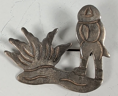 V Mendez Taxco 925 Sterling Silver Siesta Agave Cactus Brooch Pin