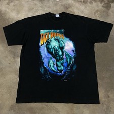 Vintage Salem Sportswear Miami Dolphins Superhero T-shirt Mens Size XL Black 90s