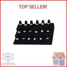 Bocar Black Velvet Finger Ring Display Showcase Organizer Holder Jewelry Storage