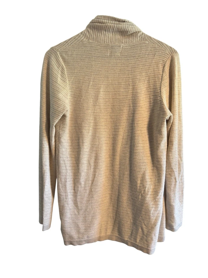 Suéter cárdigan abierto tejido manga larga color crema talla L St Johns Bay para mujer Foto 2 de 4