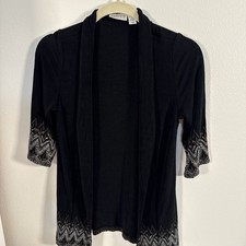 Chico's Travelers Slinky Knit Open Front Jacket Blk Chico's Size 0 C1