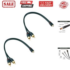 12 Inch RCA Splitter 1 Female to 2 Male 2 Pack, RCA Y Cable RCAs Video Car Au...