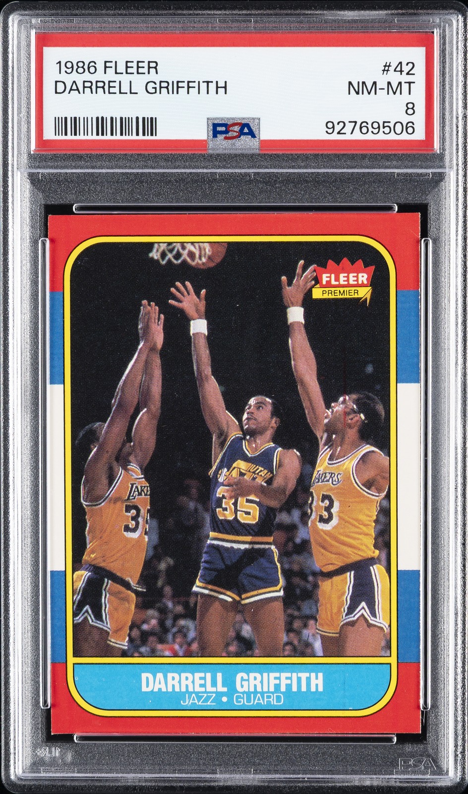 1986 FLEER #42 DARRELL GRIFFITH PSA 8