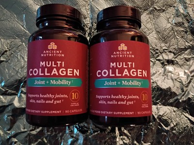 Ancient Nutrition Multi Collagen Joint + Mobility 90 Caps Two Bottles Exp 03/27