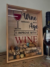 Personalised Wooden Wine Cork Saver Holder Gift Box Drop Box