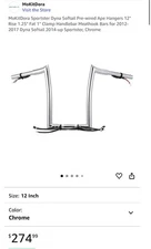MoKitDora Sportster Dyna Softail Pre-wired Ape Hangers 12" Rise 1.25" Fat 1" Cla