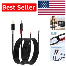 Durable RCA to Speaker Bare Wire Adapters, 20AWG, 2-Pack for Home Audio Systems