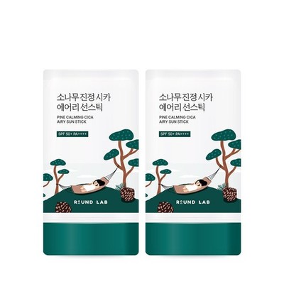 Round Lab Pine Calming Cica Airy Sun Stick SPF50+ 19g x 2pcs Vegan K-beauty