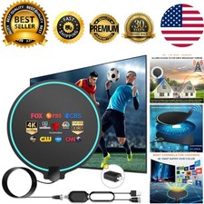 Digital HDTV Antenna - 380 Mile Range Amplified Signal Booster for 4K Channels