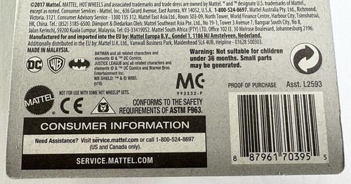 2021 Hot Wheels DC Batman 5/5 Black Justice League Batmobile #66 1:64 Scale Car - Picture 8 of 9