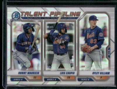 2021 Bowman #TP-NYM Luis Carpio / Ronny Mauricio / Ryley Gilliam Talent Pipeline