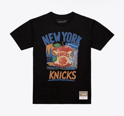 Men's Mitchell & Ness Black New York Knicks Concrete Apple T-Shirt XL NWT