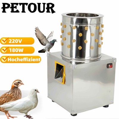 Petour Geflügelrupfmaschine Rupfmaschine Nassrupfmaschine für Hühner 180W DE