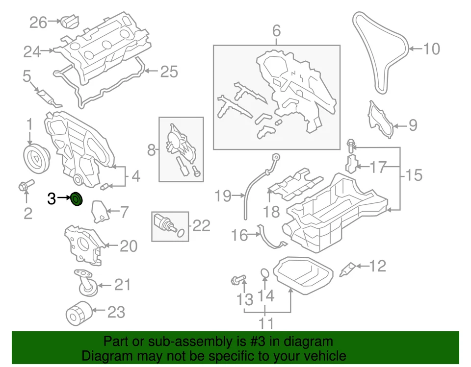 Nissan 2007-2017 genuino - retenedor de sello principal trasero 12296-JA10A Foto 2 de 2
