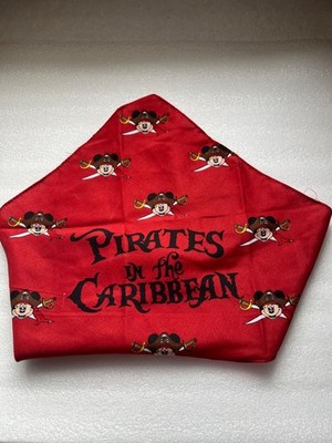 Disney Pirates of the Caribbean Mickey Mouse Bandana Red Head Scarf