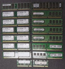 PC RAM Memory, 6 Different Types, Lot of 16