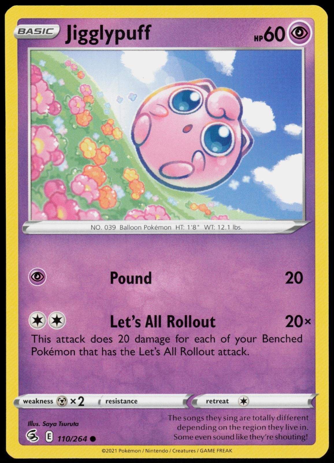Jigglypuff 110/264 Fusion Strike Pokemon Common Lightly Played