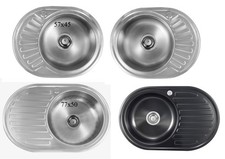 77x50/57x45 kitchen sink round stainless steel, built - in sink, sink black small