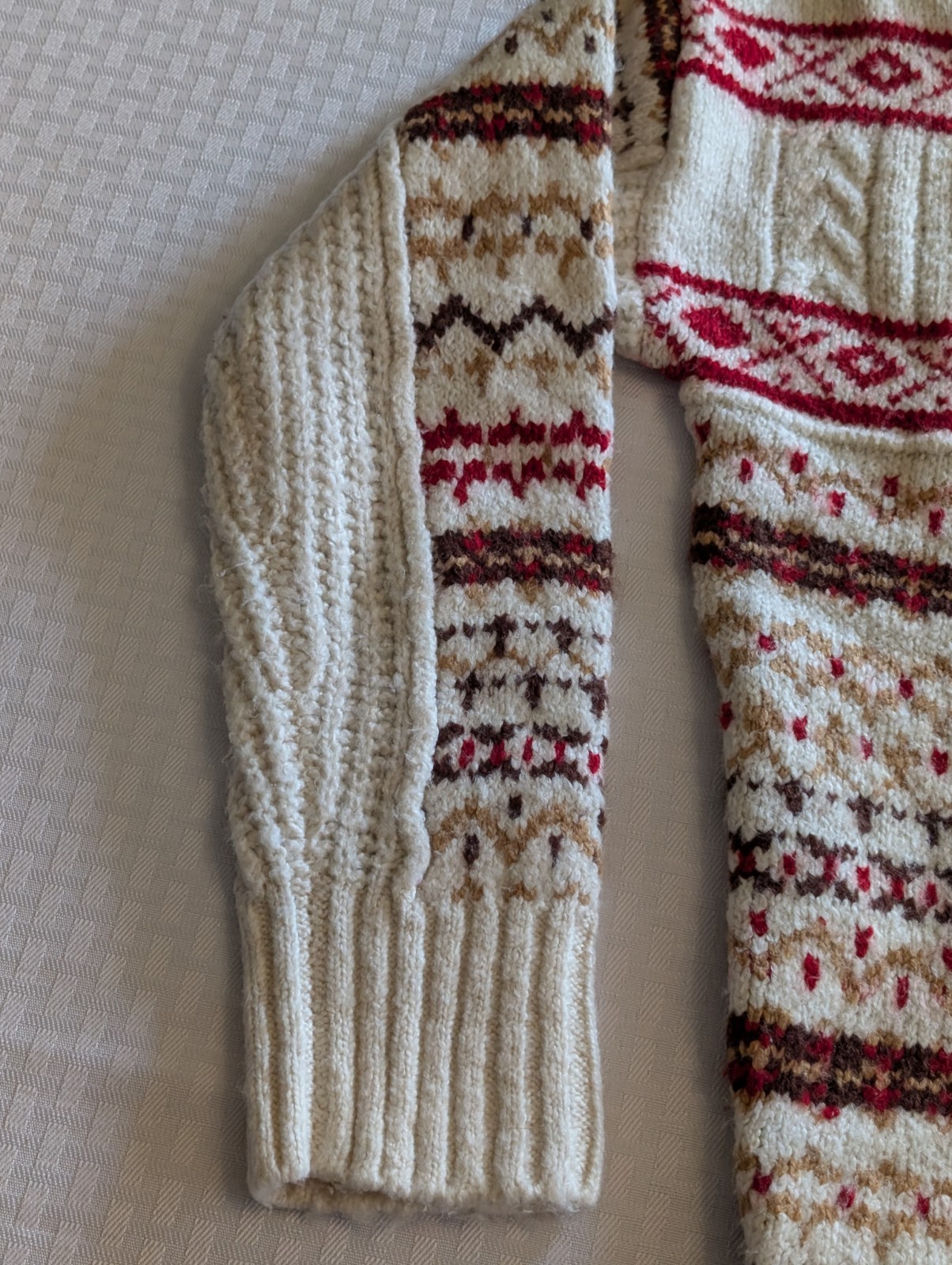 American Eagle Patchwork Fair Isle Snowflake Cabl… - image 5